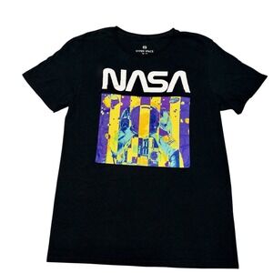Hyper Space NASA T Shirt‎ Mens Medium Space Astronaut Stars Cotton Shirt
